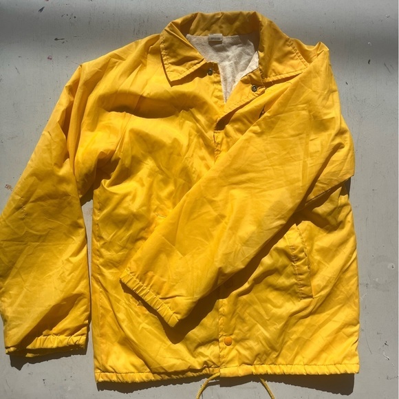 Men's Vintage El Camino Band Windbreaker Yellow Spell-Out S Oceanside 80s USA - Picture 9 of 15